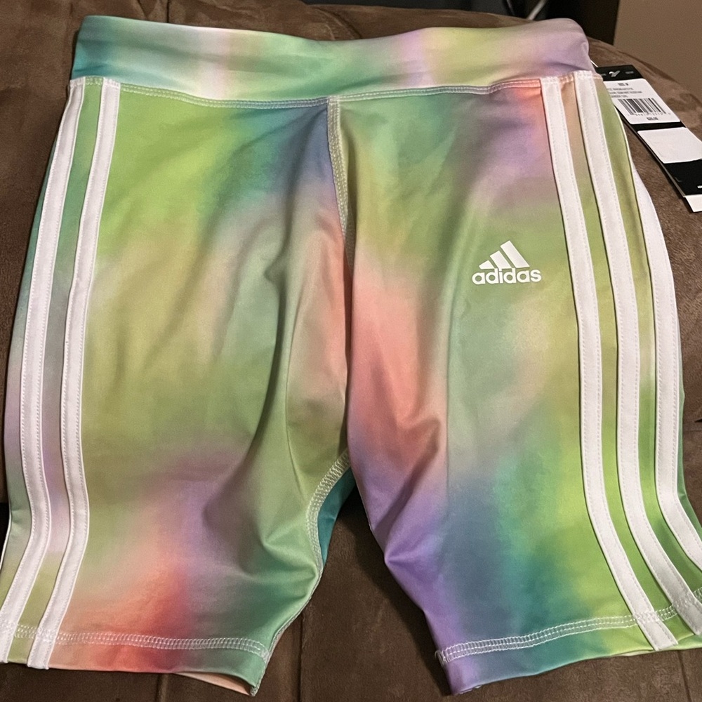 NWT girls Adidas spandex biker shorts